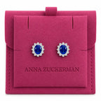 Halo Gem Earrings in Sapphire by AZ Essentials