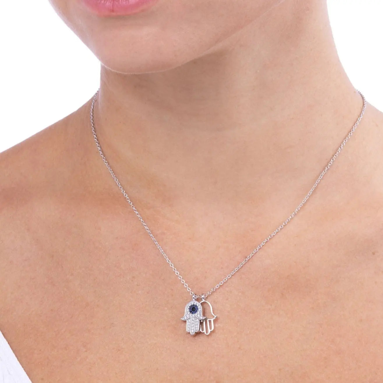 Hamsa Blue Sapphire Necklace