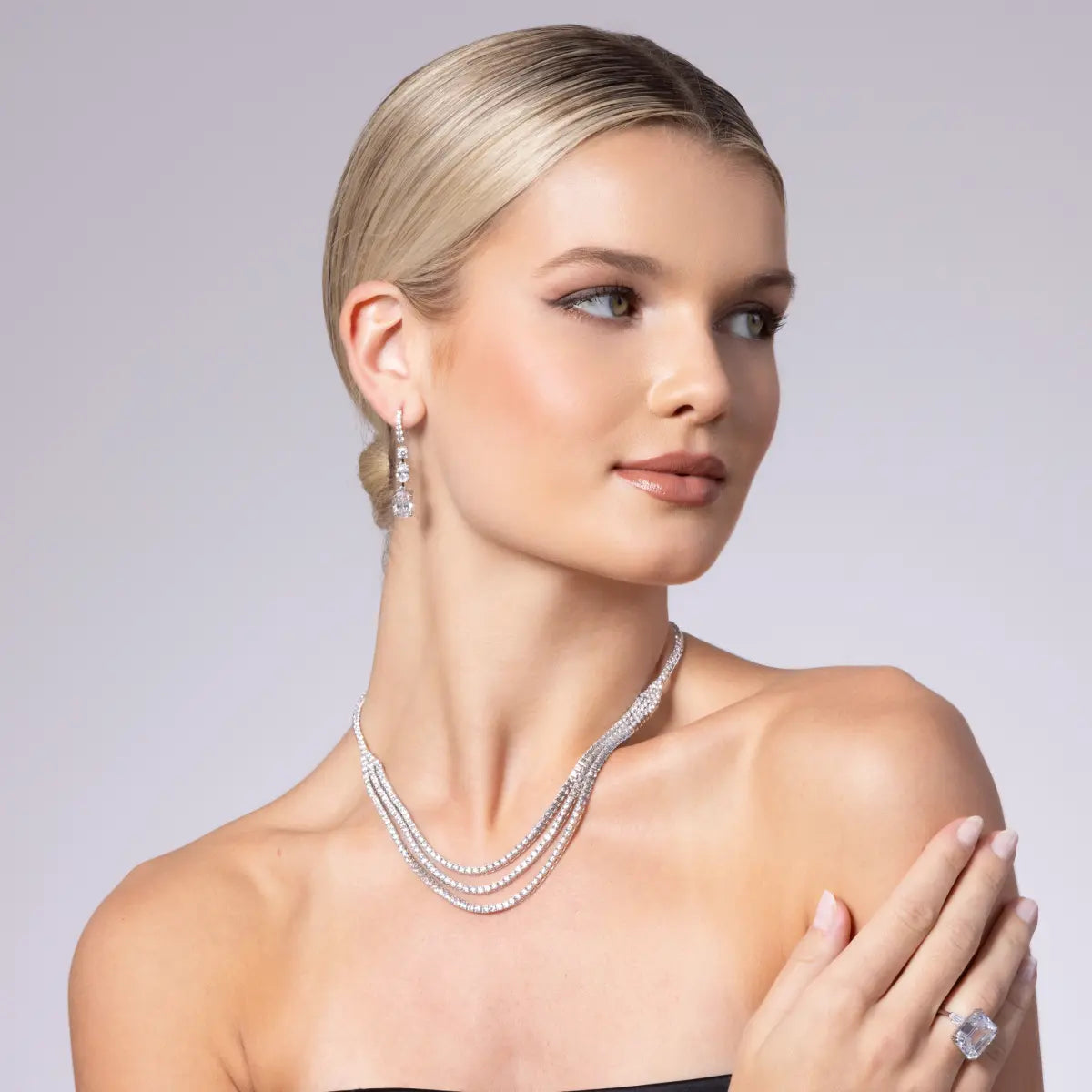 Happy Hour Triple Diamond Necklace by Kathy Hilton