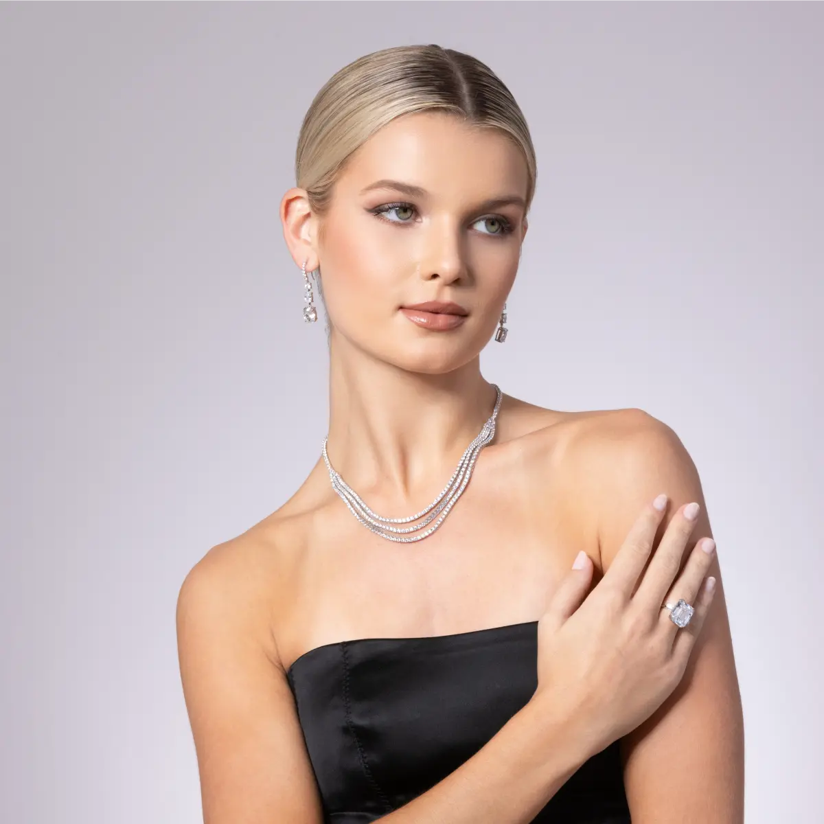 Happy Hour Triple Diamond Necklace by Kathy Hilton