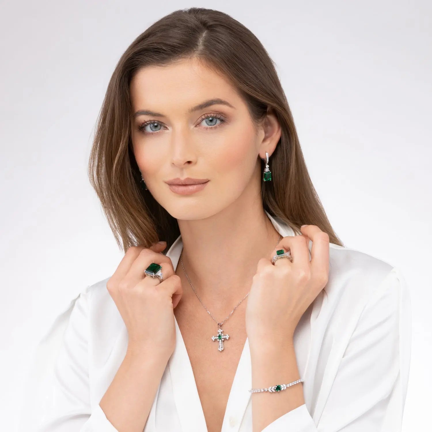 Tatyana Multi Gem Earrings Aquamarine