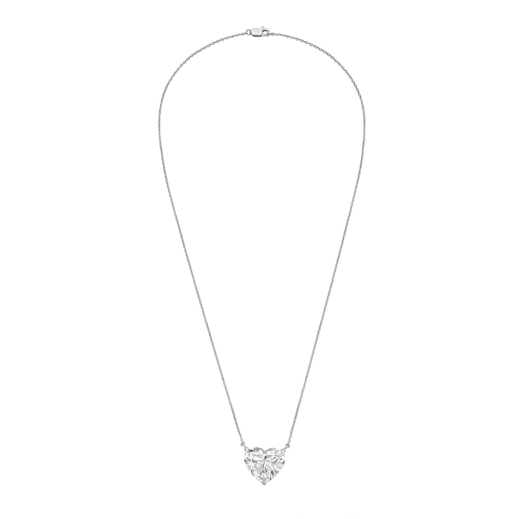Lab-Grown Heart Shape Diamond Pendant, 14k Gold