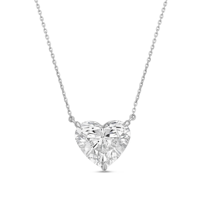 Lab-Grown Heart Shape Diamond Pendant, 14k Gold