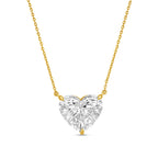 Lab-Grown Heart Shape Diamond Pendant, 14k Gold