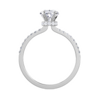 Lab-Grown Heart Hidden Halo Pave Engagement Ring