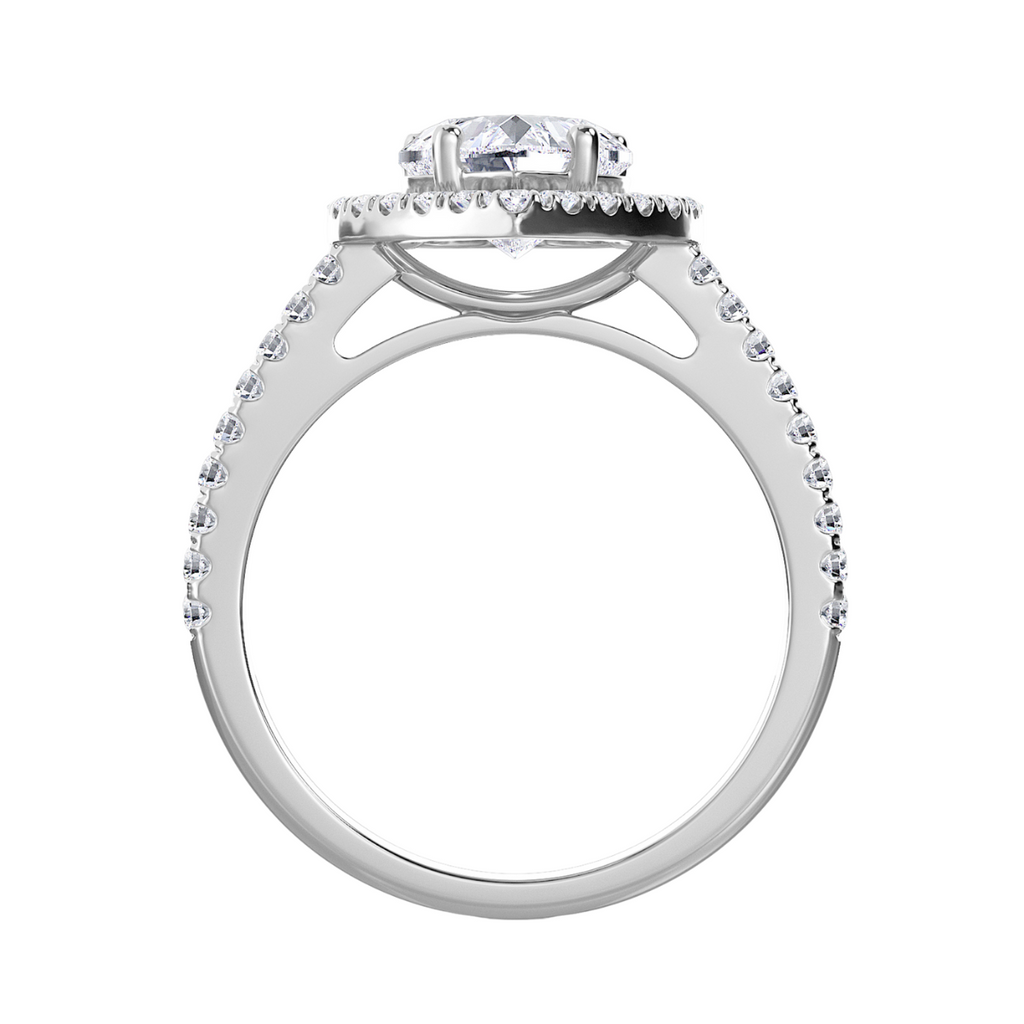 Lab-Grown Heart Pave Halo Diamond Engagement Ring
