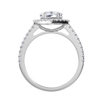 Lab-Grown Heart Pave Halo Diamond Engagement Ring