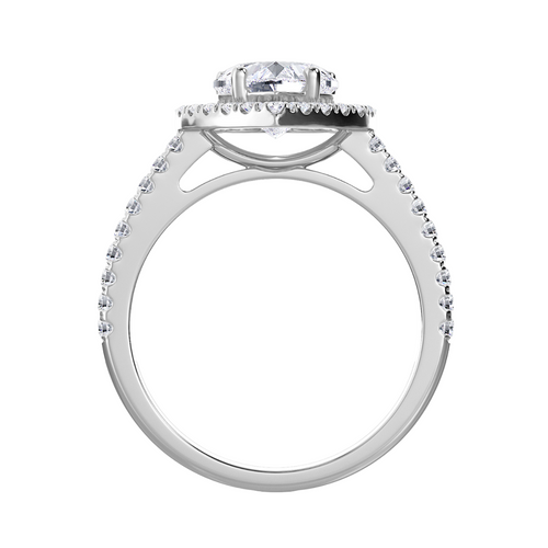 Lab-Grown Heart Pave Halo Diamond Engagement Ring