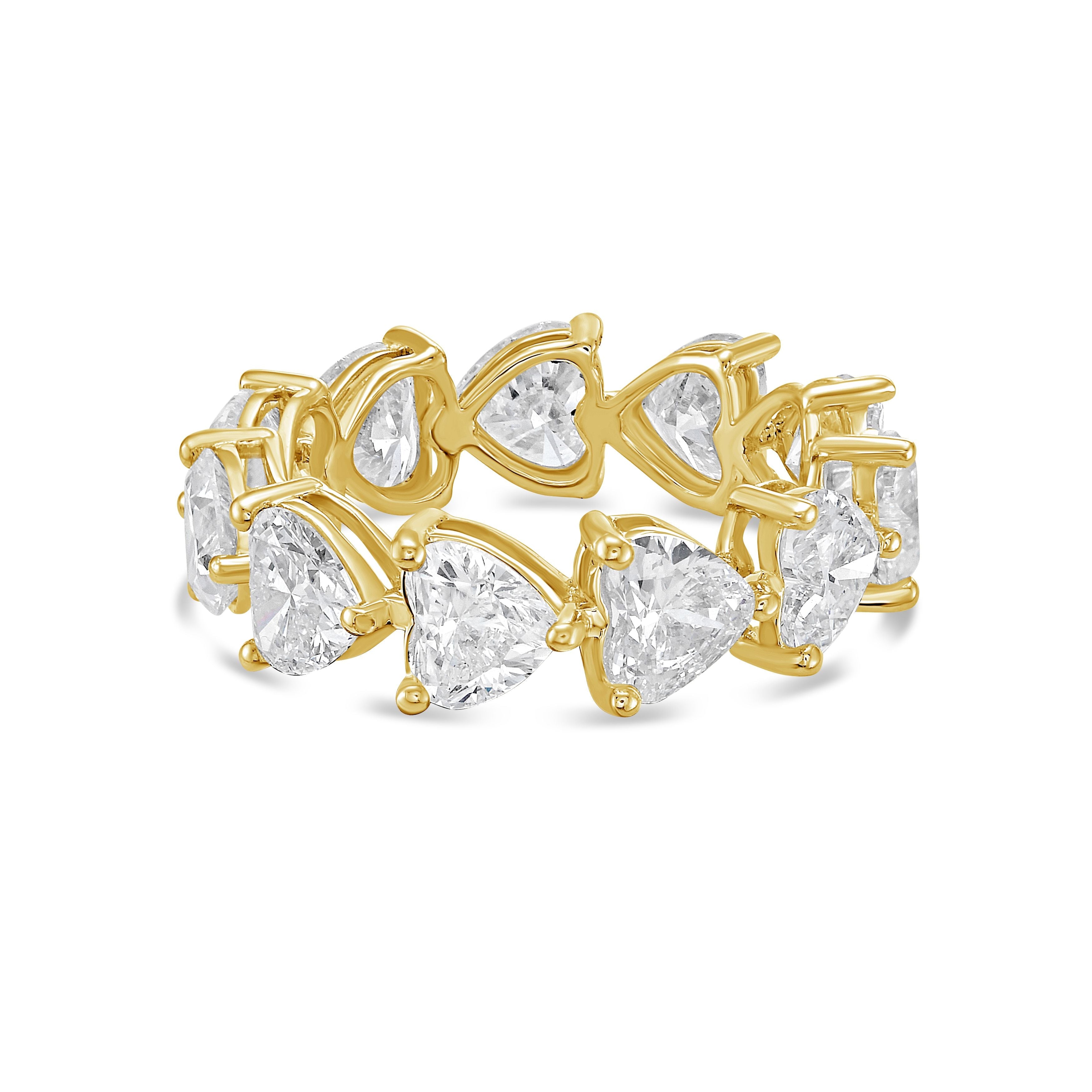 Lab-Grown Heart Diamond Eternity Band, 14k Gold