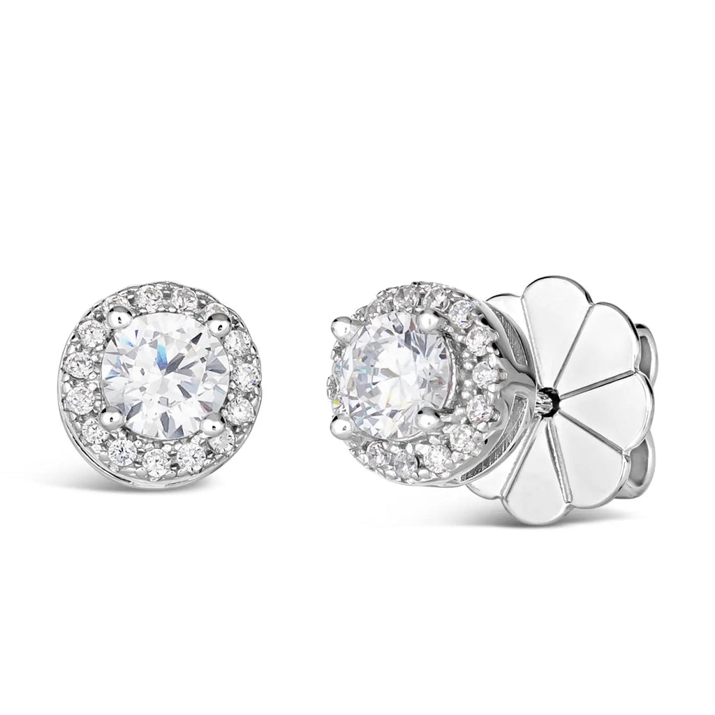 Hello, Halo 1 Carat Diamond Crystalline Studs