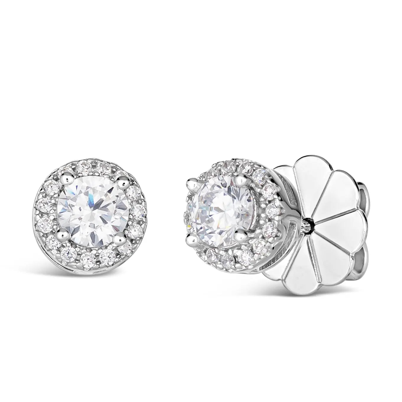 Hello, Halo 1 Carat Diamond Crystalline Studs