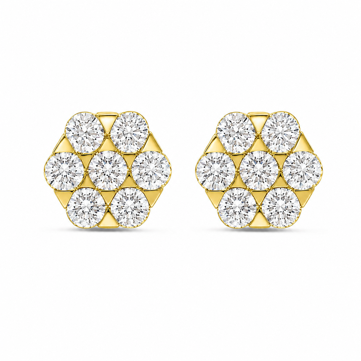 Lab-Grown Diamond Cluster Stud Earrings
