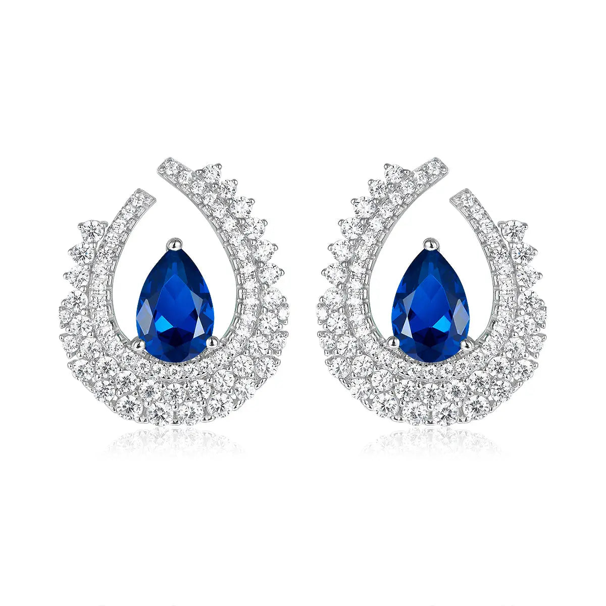 High Society Earrings in Blue Sapphire