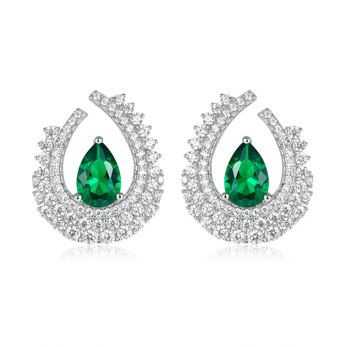High Society Earrings in Emerald