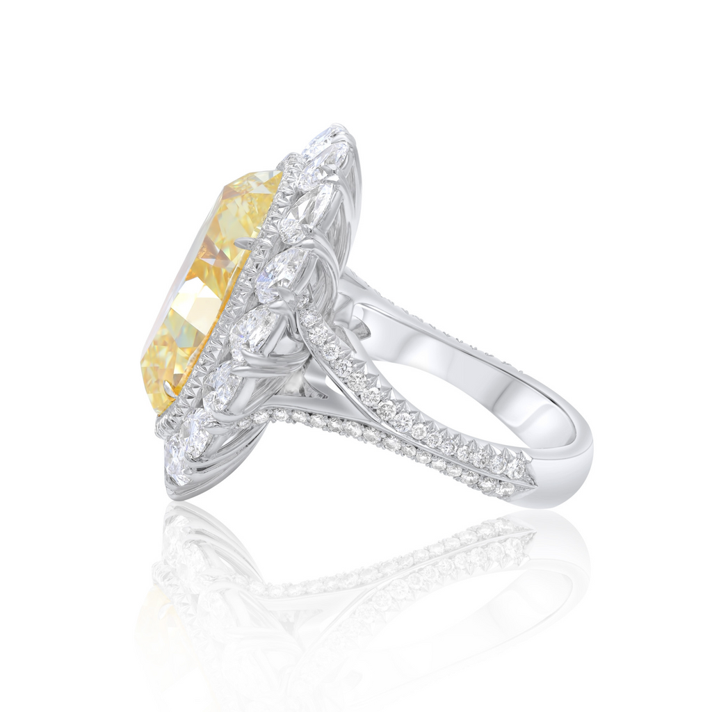 Yellow Oval Cut Diamond Engagement Ring