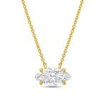 Lab Grown EAST WEST Marquise Cut Diamond Pendant