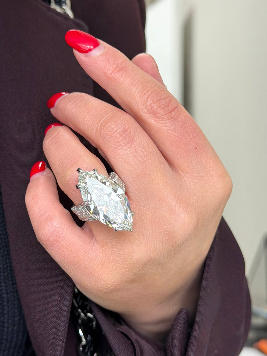 19.85ct Marquise Diamond Ring with Diamond Surround