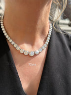 Lab Grown Graduated 4 Prong Tennis Necklace