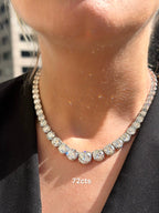 Lab Grown Graduated 4 Prong Tennis Necklace