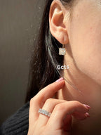 Lab-Grown Asscher Cut Diamond Drop Earrings, 14K Gold
