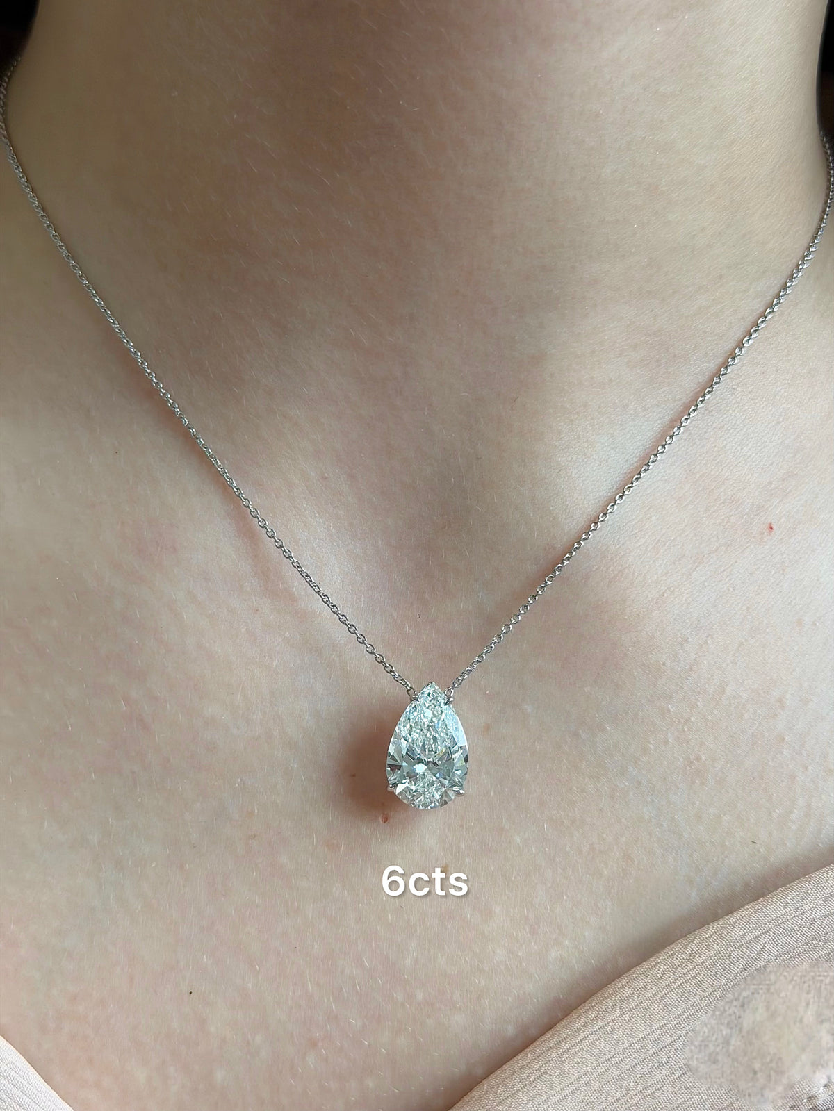 Lab-Grown Pear Diamond Solitaire Pendant