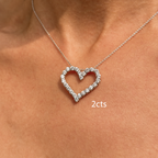 Lab Grown Open Heart Diamond Pendant