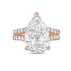 Lab-Grown Pear Diamond Split Shank Ring, 18K Gold