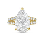 Lab-Grown Pear Diamond Split Shank Ring, 18K Gold
