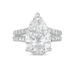 Lab-Grown Pear Diamond Split Shank Ring, 18K Gold