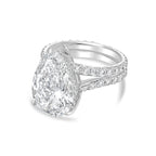 Lab-Grown Pear Diamond Split Shank Ring, 18K Gold