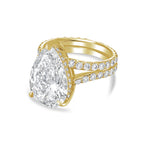 Lab-Grown Pear Diamond Split Shank Ring, 18K Gold