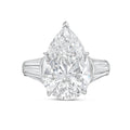 Lab-Grown Pear Diamond Ring with Three Baguettes