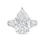 Lab-Grown Pear Diamond Ring with Three Baguettes