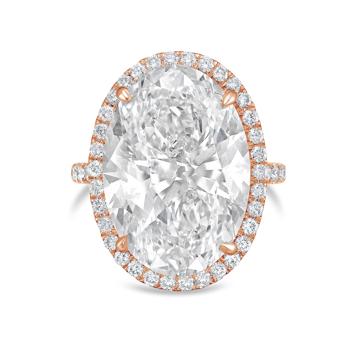 Lab-Grown Oval Diamond Halo Ring