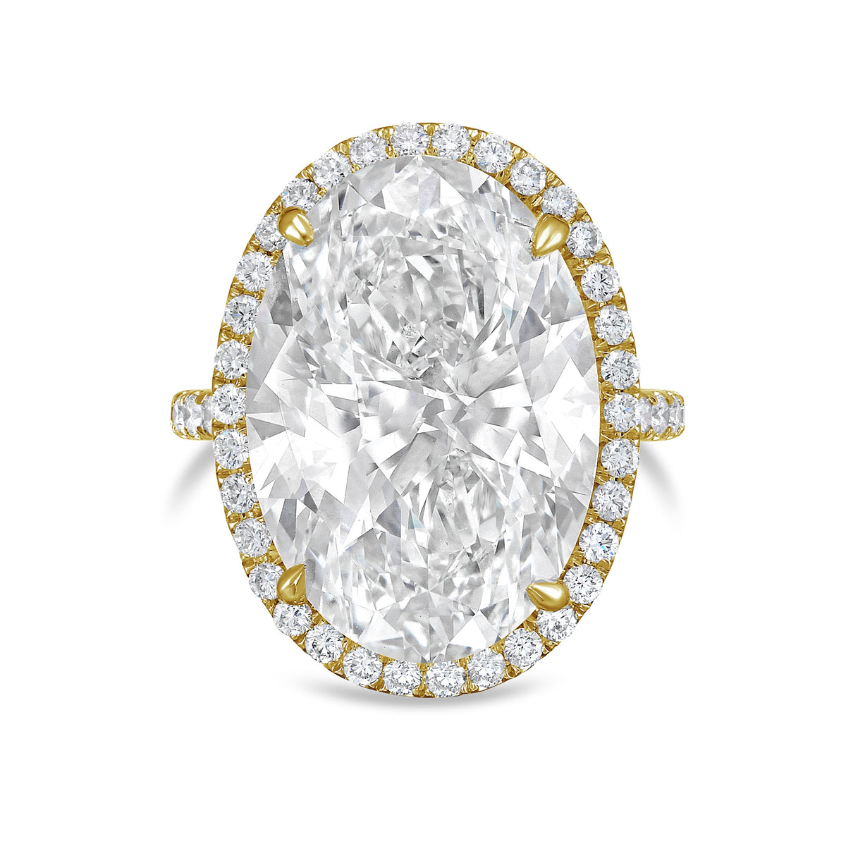 Lab-Grown Oval Diamond Halo Ring