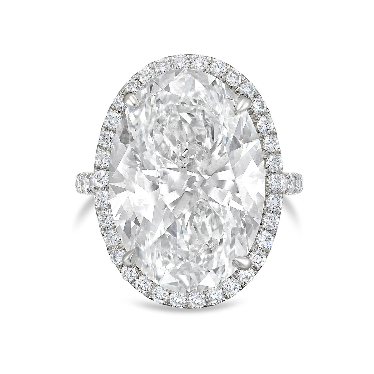 Lab-Grown Oval Diamond Halo Ring
