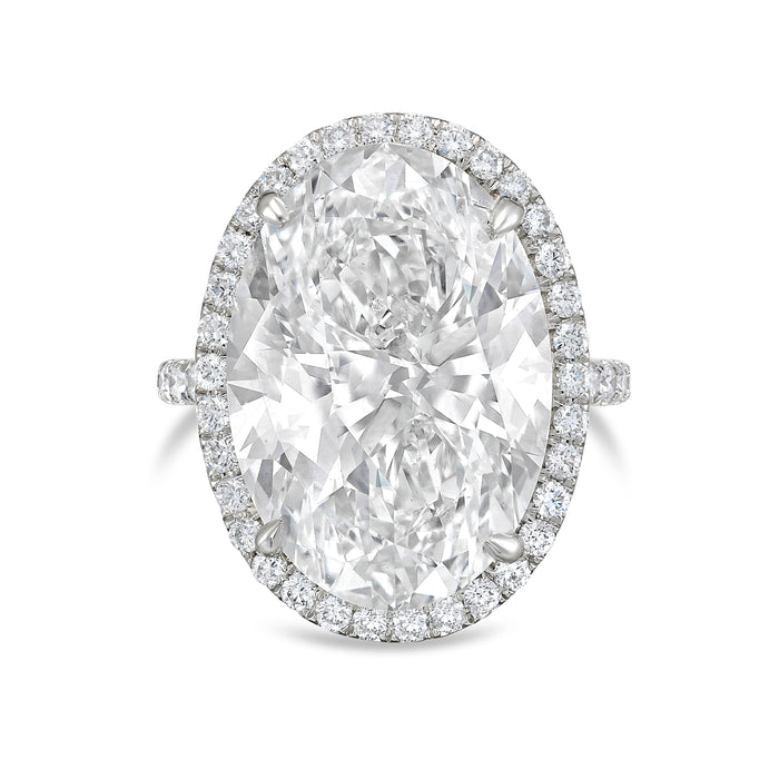 Lab-Grown Oval Diamond Halo Ring