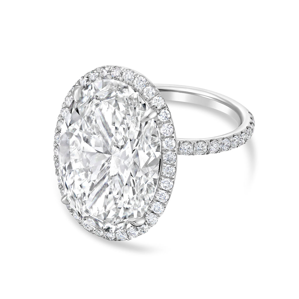 Lab-Grown Oval Diamond Halo Ring