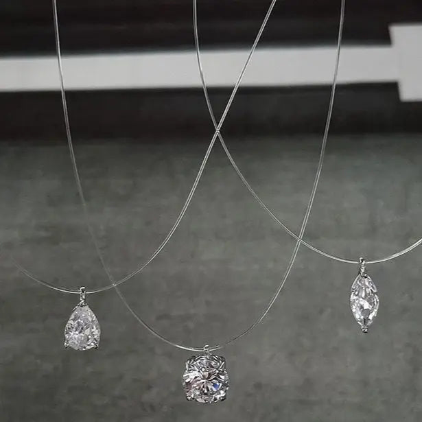 Illusion Drop Necklace Diamond Crystalline