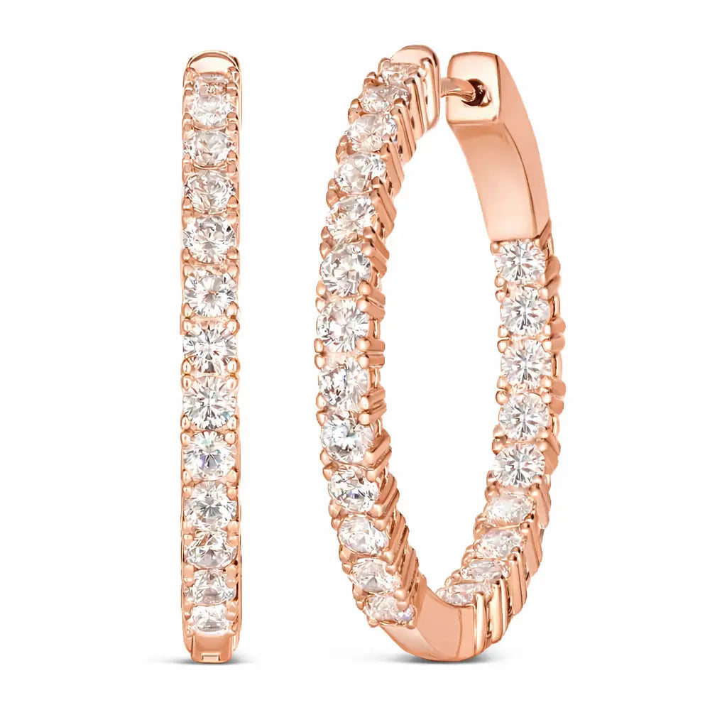 Inside Out 1.50tcw Diamond Crystalline Hoops