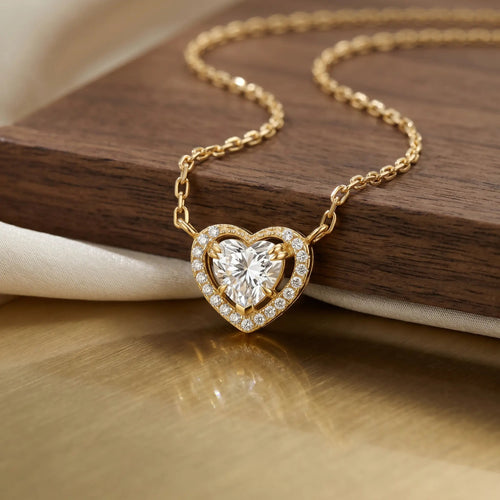 Isabella Heart Necklace in Yellow Gold