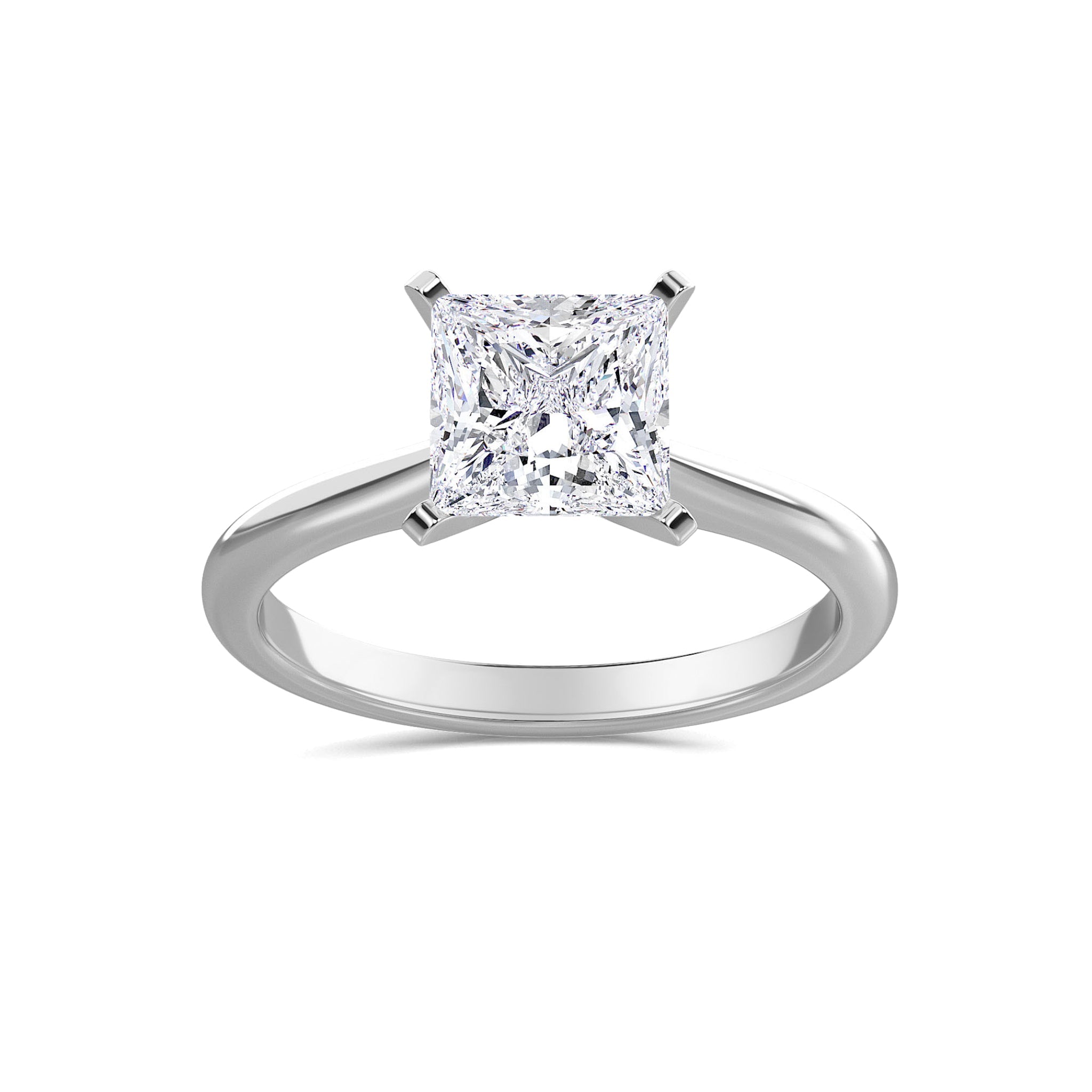 Lab-Grown Princess Cut Solitaire Engagement Ring