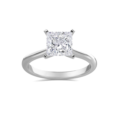 Lab-Grown Princess Cut Solitaire Engagement Ring