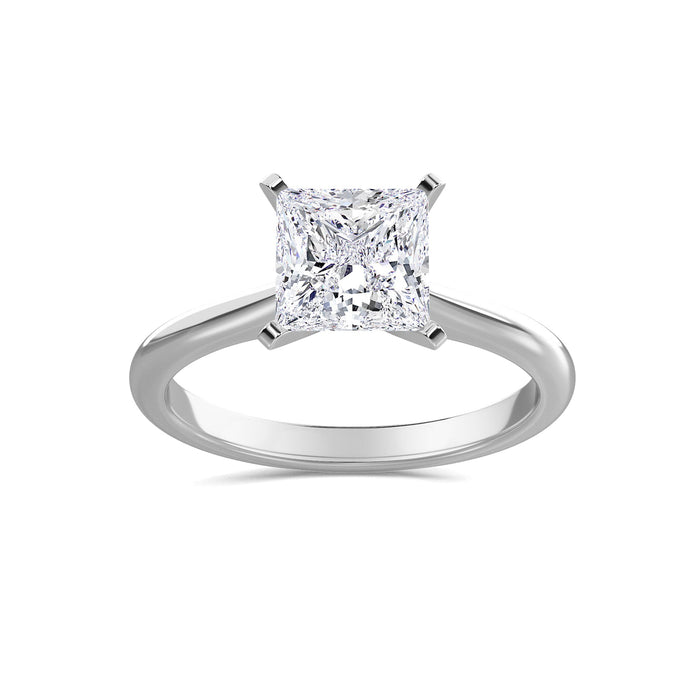 Lab-Grown Princess Cut Solitaire Engagement Ring