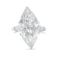 Lab-Grown Marquise Diamond Ring with Baguettes, 18K Gold