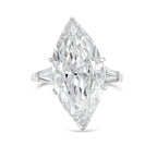 Lab-Grown Marquise Diamond Ring with Baguettes, 18K Gold