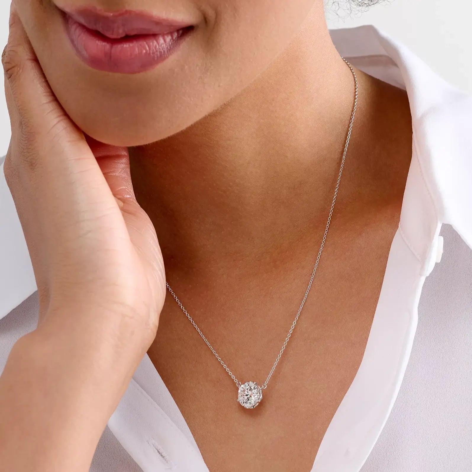 Just Like Diamond Only Better Necklace in 3 Carat