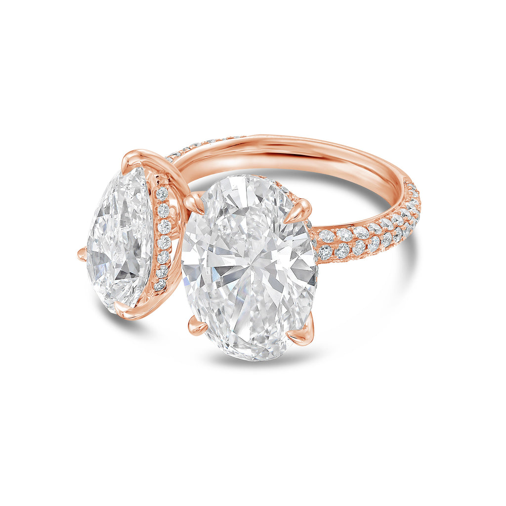 Lab-Grown Pear And Oval Diamond Ring