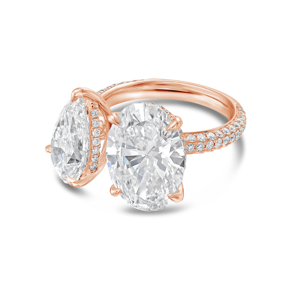 Lab-Grown Pear And Oval Diamond Ring