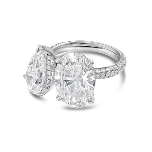 Lab-Grown Pear And Oval Diamond Ring